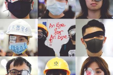 eendrachtige protest jonge betogers hongkong