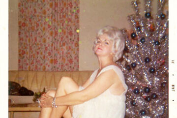Middle Aged Women Posing Next To Christmas Trees from the 1950s 60s 1 e1608459699133