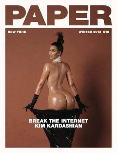 Kim Kardashian West on the cover of Paper magazine in 2014. 1