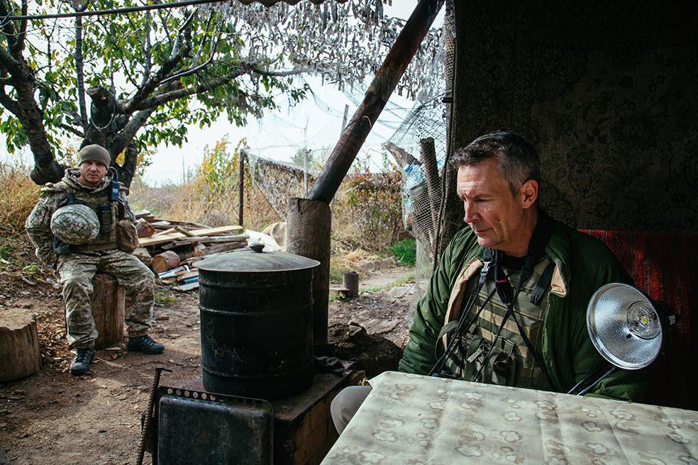 PRESS SHOTS Neville in Mariupol frontline Ukraine November 2021