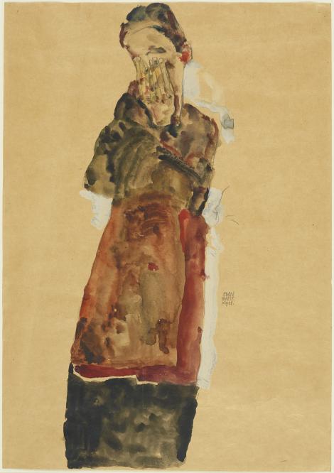 MFolkwang Egon Schiele Stehendes Madchen das Gesicht mit beiden Handen bedeckend 300dpi 0