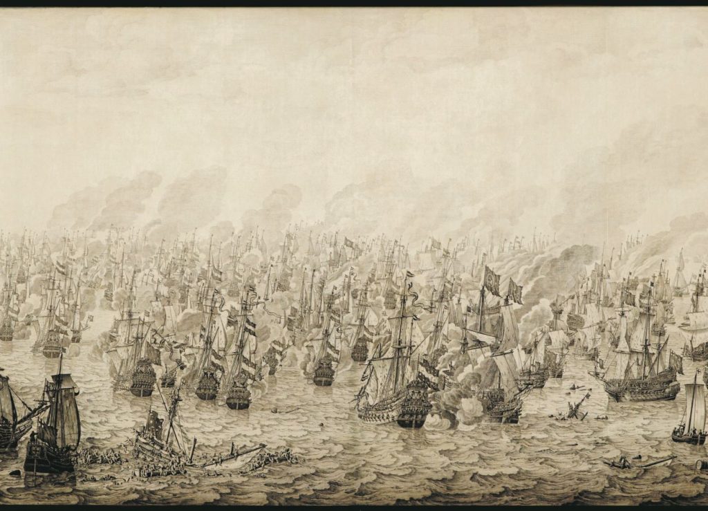 DE ZEESLAG BIJ NIEUWPOORT 1653 Willem van de Velde de Oude