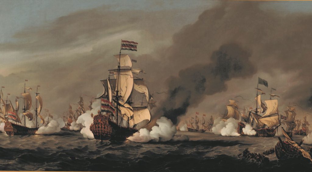 De Zeeslag bij Kijkduin 21 augustus 1673 Willem van de Velde de jonge circa 1687