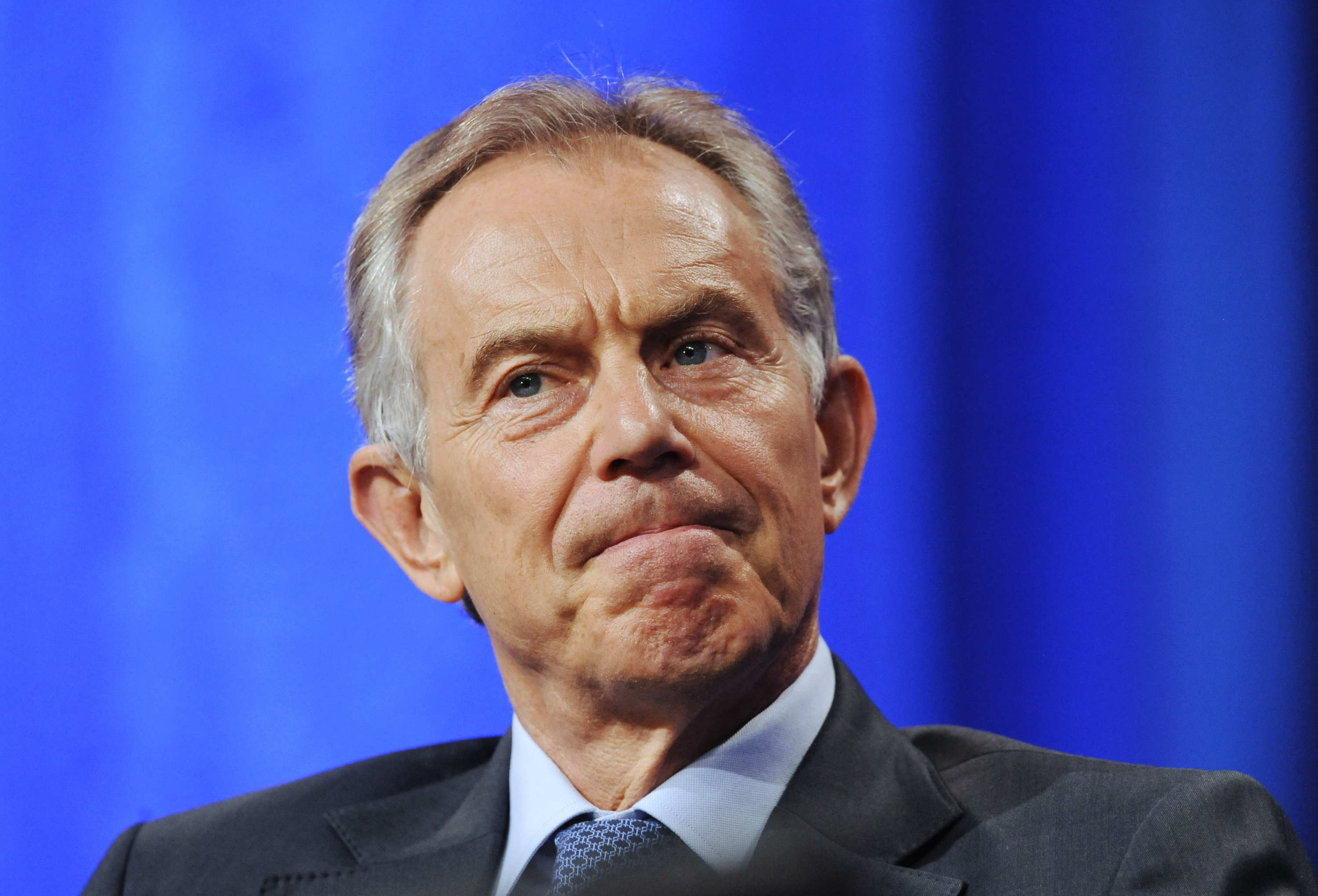Tony Blair, onder vuur om zijn onverbloemde geldzucht. – © Gus Ruelas / Reuters