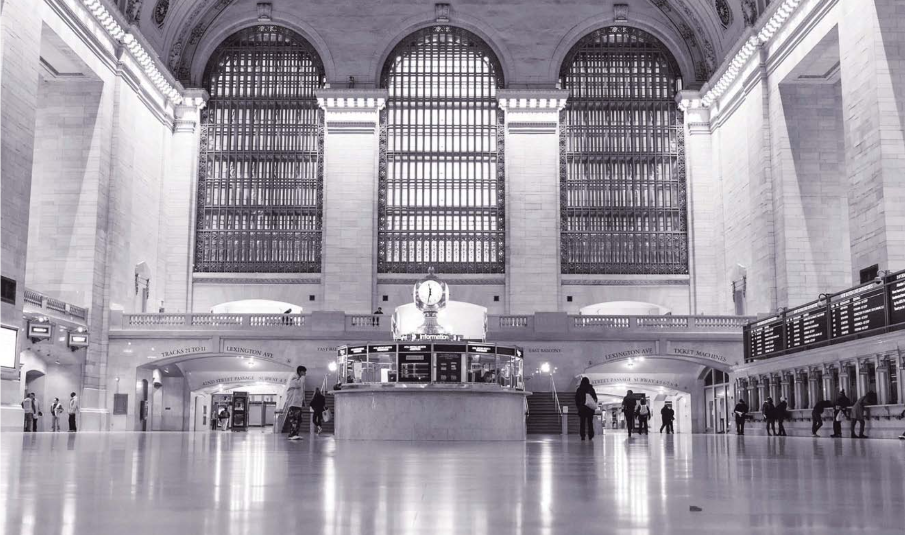Een haast lege centrale hal in het Grand Central Terminal- treinstation in New York. – © Lev Radin / Pacif Press / HH