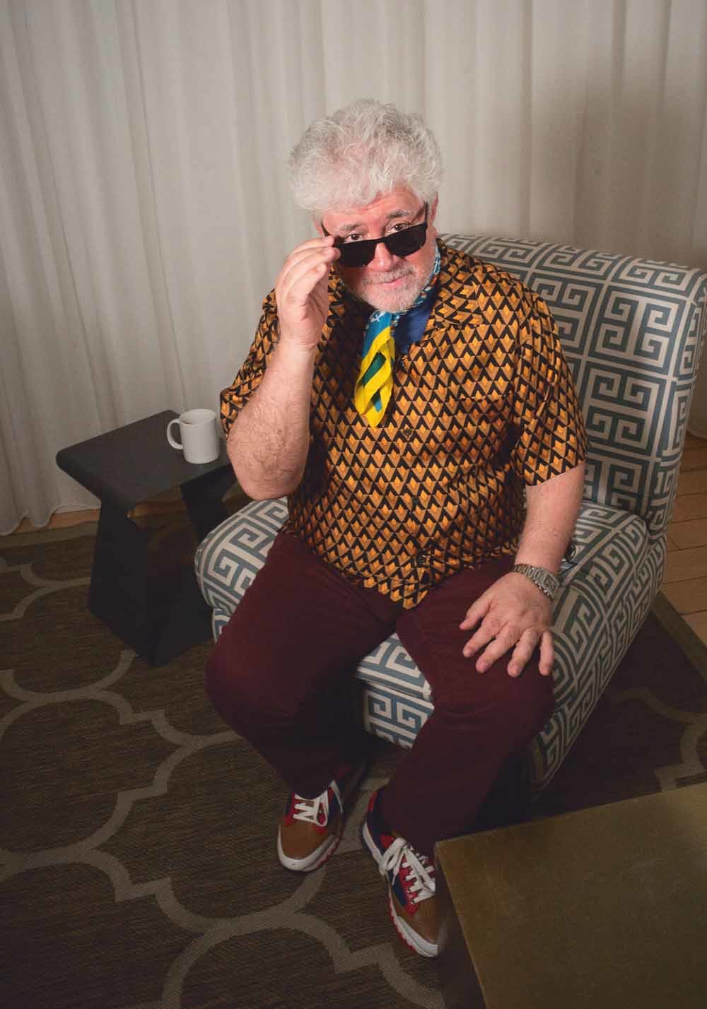 Pedro Almodóvar tijdens een interview met het persbureau EFE in Los Angeles, februari 2020.  © Armando Arorizo / EFE